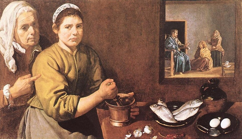 Velazquez_Christ_in_the_House_of_Mary_and_Marthe Poster Canvas Movie Film Print