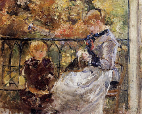 On-the-Balcony-of-Eugene-Manets-Room-at-Bougival-by-Berthe-Morisot-1881 Poster C