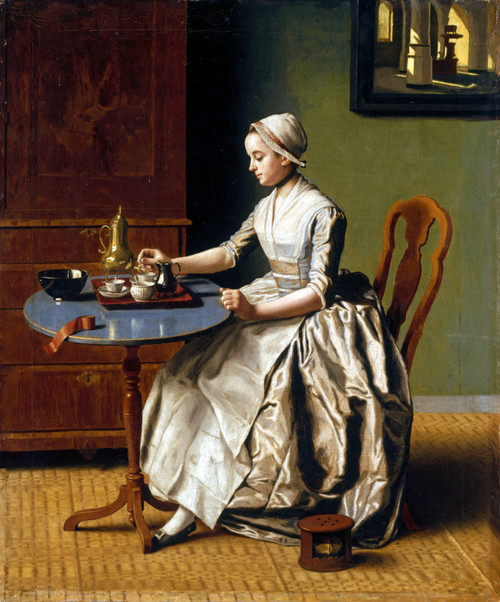 LIOTARD, Etienne - A Lady pouring Chocolate (La Chocolatiere) Art Gallery Poster