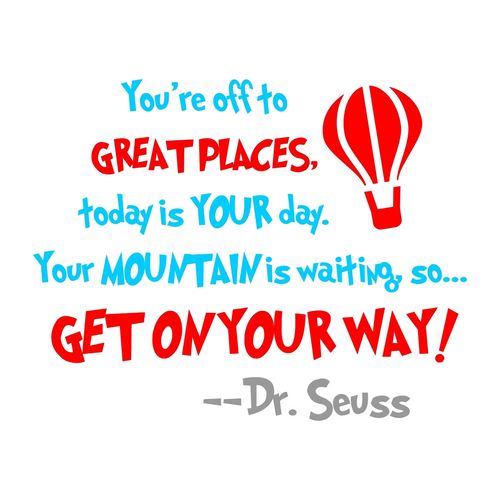 Seuss - You're Off to Great Places Poster Canvas Movie Film Print A0 A1 A2 A3 A4