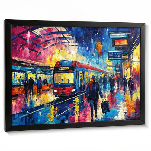 Station Wall Art Oil Style Print Landscape Station Oil Print Wall Home Picture (