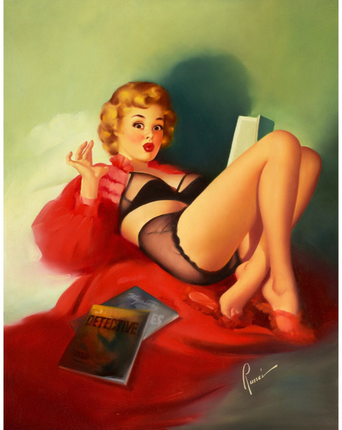 PinUp Girl Detective Story Poster Canvas Picture Art Movie Car Game Film Print