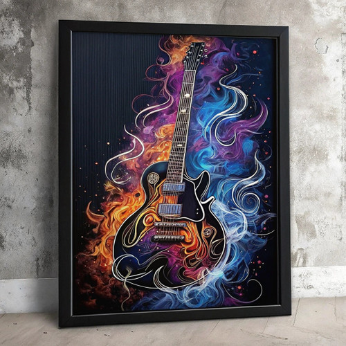 Electric Guitar Abstract Print Wall Art Music Poster Picture A3 A4 A5 (1) Poster