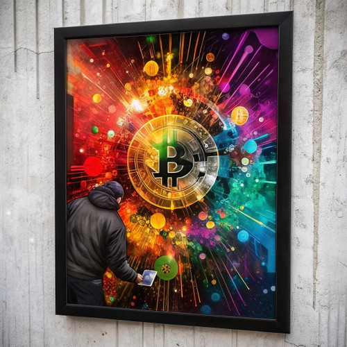 Bitcoin Print Poster Cryptocurrency Wall Art Bitcoin Print Original Crypto Print