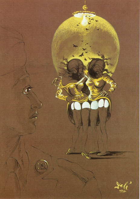 Salvador Dali - Study for the Soldier take warning 1942 Poster Canvas Movie Film