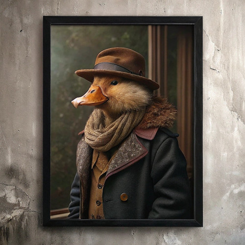 Duck Gangster Wall Print Poster Art Vintage Animal Wall Art Duck Artwork Print P