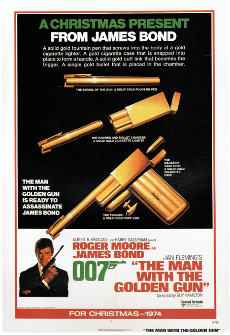 The Man With The Golden Gun- 1974 Poster Canvas Movie Film Print A0 A1 A2 A3 A4