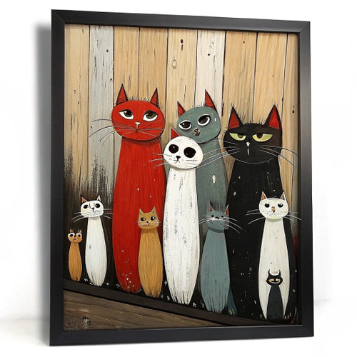 Cartoon Cats Wall Art Cute Cat Print Funny Cat Artwork Home Decor Lounge Art Pos