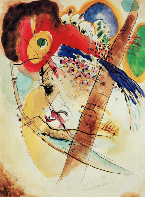 Wassily Kandinsky - Exotic Birds 1915 Poster Canvas Movie Film Print A0 A1 A2 A3