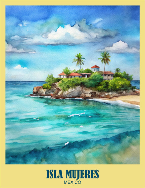 Isla Mujeres Quintana Roo Mexico Turistic Poster 5 Wall Art Travel Decor Print