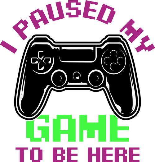 T211008-05-I-Paused-My-Game-to-Be-Here-SVG Poster Canvas Movie Film Print A0 A1