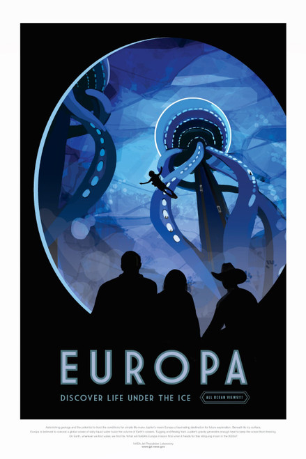 Visions of the Future NASA Europa Ice Life Poster Canvas Movie Film Print A0 A1