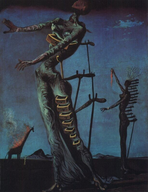 Salvador Dali - The Burning Giraffe Poster Canvas Movie Film Print A0 A1 A2 A3 A