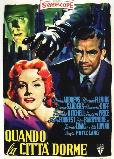 While the City Sleeps (1956)_3 Poster Canvas Movie Film Print A0 A1 A2 A3 A4 A5
