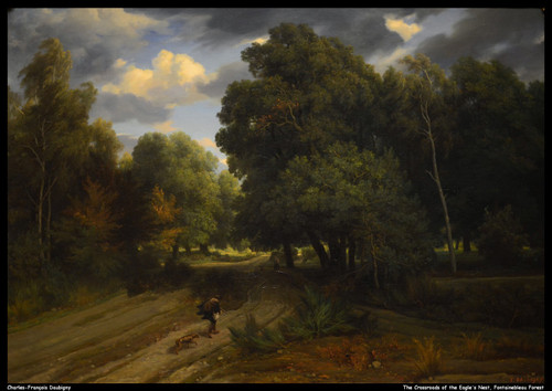 charles-franois-daubigny---the-crossroads-of-the-eagles-nest-fontainebleau-fores