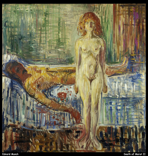 edvard-munch--death-of-marat-ii_12164508386_o(1) Poster Canvas Print Art Paintin