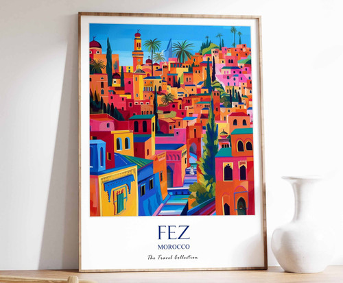 6_Fez Print, Fez Travel Poster, Fez Gift, Middle East Travel Print, Islamic Deco