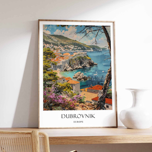 5_Dubrovnik Poster, Home Decor, Dubrovnik Wall Art, Croatian Coastal Scenery, Cr