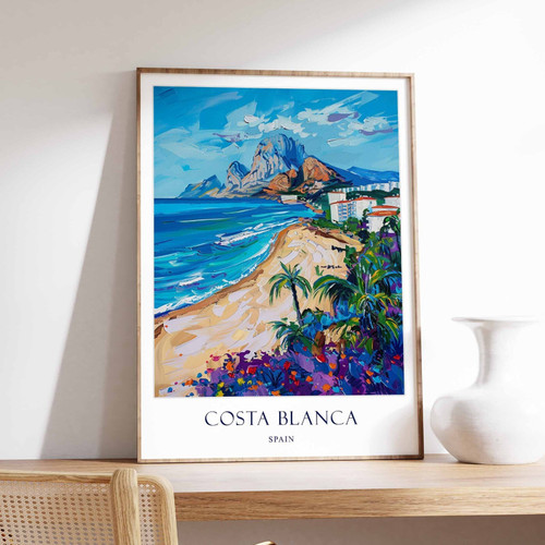 1_Costa Blanca Poster, Spain Poster, Beach Poster, Mediterranean Poster, Coastal
