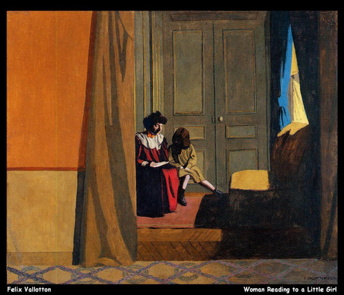 felix-vallotton---woman-reading-to-a-little-girl_11160313516_o(1) Poster Canvas