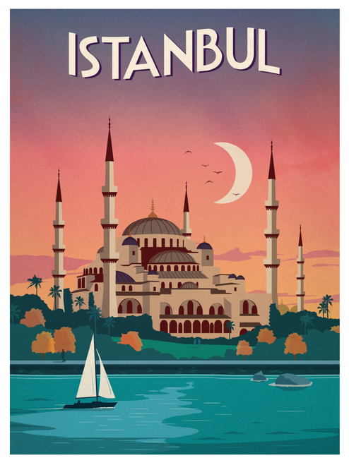 Istanbul Vintage Travel 103 Poster Canvas Movie Film Print A0 A1 A2 A3 A4 A5 A6