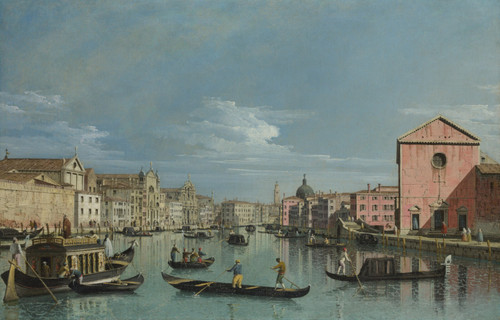 BELLOTTO, Bernardo - Venice - The Grand Canal facing Santa Croce Poster Canvas P