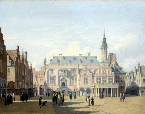 BERCKHEYDE, Gerrit Adriaensz - The Market Place and Town Hall, Haarlem Poster Ca