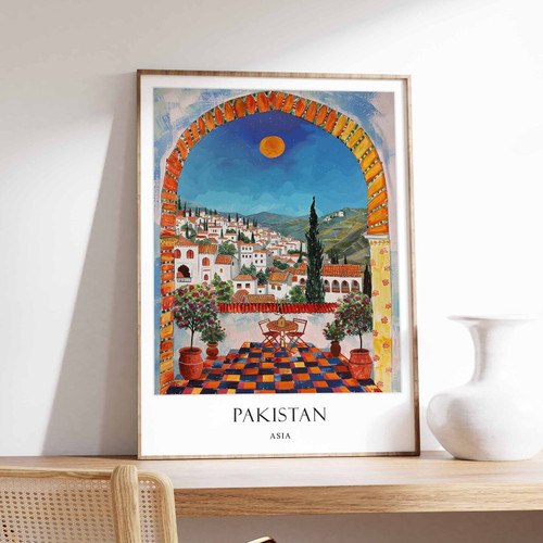 5_Pakistan Poster, Islamic Decor, Islamic Art, Middle Eastern Art, Pakistan Gift