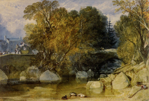 Turner_Joseph_Mallord_William_Ivy_Bridge_Devonshire Poster Canvas Movie Film Pri