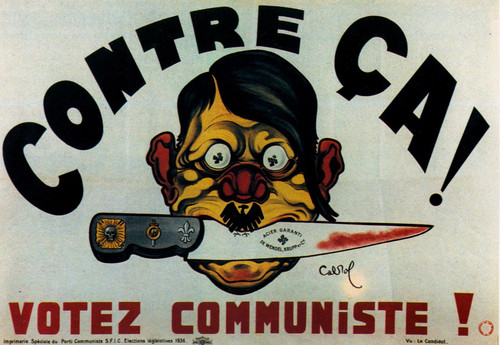 1936 Cabrol Contre ça, voter communiste législatives 1936, Post Poster Canvas
