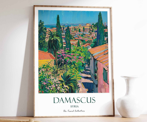 6_Damascus Print, Damascus Travel Poster, Middle East Travel Print, Islamic Deco