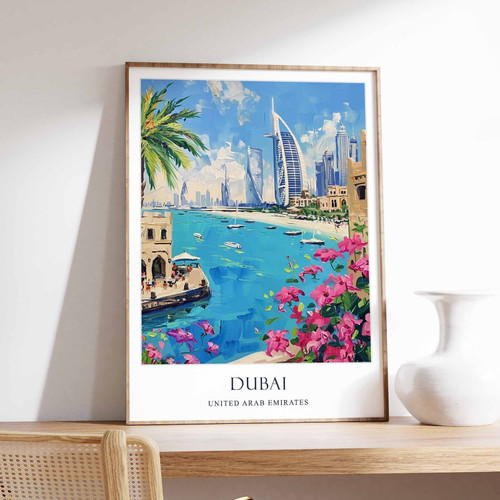 5_Dubai Poster, UAE Travel Poster, Skyscraper Poster, Desert Poster, Tourist Pos