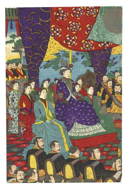 Japanese Woodblock Print Kunimasa IV Promulgation Original Woodcut Triptych p1 P