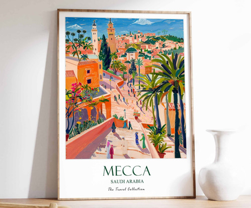 4_Mecca Print, Mecca Travel Poster, Saudi Arabia Poster, Islamic Decor, Middle E
