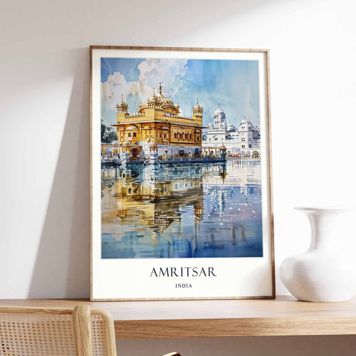 5_Amritsar Poster, Home Decor, Travel Art, Indian Wall Art, India Travel Poster,