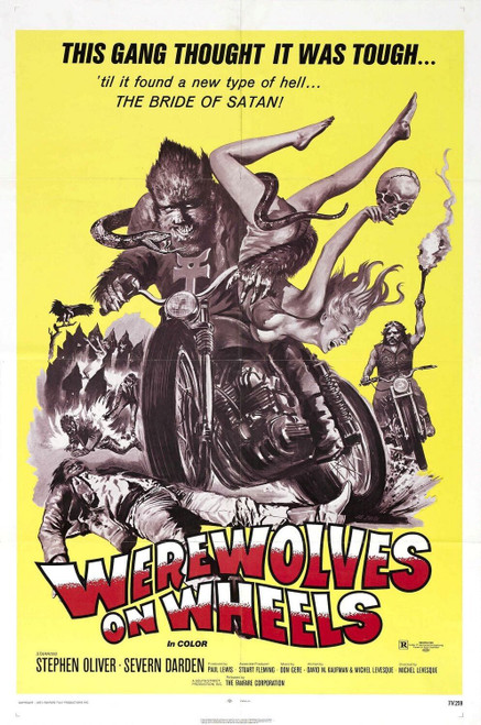 Werewolves on Wheels (1971)_0 Poster Canvas Movie Film Print A0 A1 A2 A3 A4 A5 A