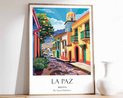 4_Lapaz Print, Lapaz Travel Poster, Bolivia Travel Print, Tropical Decor, Botani