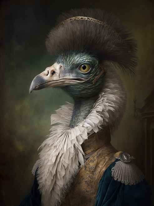 Aristocratic Emu 3by4 Poster Canvas Funny Annimals Pritnt A0 A1 A2 A3 A4 A5 A6
