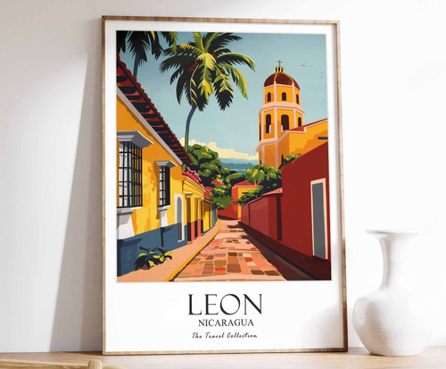 4_Leon Print, Leon Travel Poster, Nicaragua Travel Print, Tropical Decor, Botani