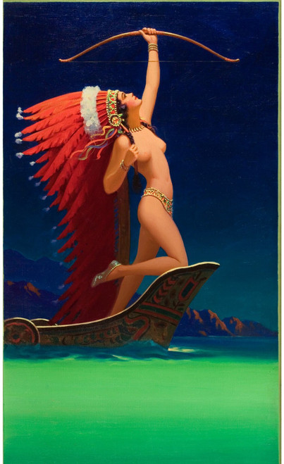 PinUp Girl - EDWARD EGGLESTON Flaming Arrow 1934 Poster Canvas Movie Film Print