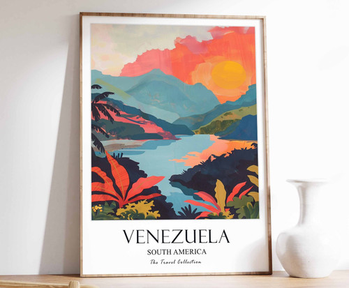 4_Venezuela Travel Poster, Venezuela Print, South America Travel Art, Tropical d