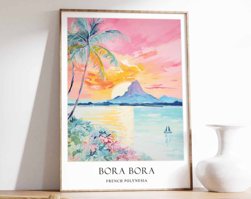 4_Bora Bora Poster, Tahiti Poster, Beach Poster, Tropical Poster, Wall Art, Home