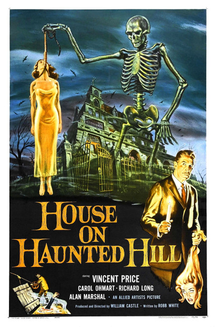 HOUSE ON HAUNTED HILL (1959) 1 Poster Canvas Movie Film Print A0 A1 A2 A3 A4 A5