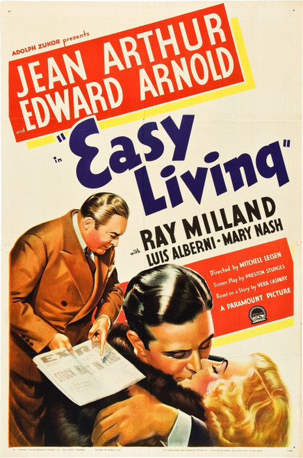 Easy Living (1937)_0 Movie Film Poster Canvas iconic design