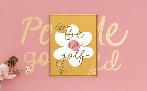 Be Yourself Text Quote Art Print - Unframed A6 A5 A4 A3 A2 A1 - Retro Type Flowe