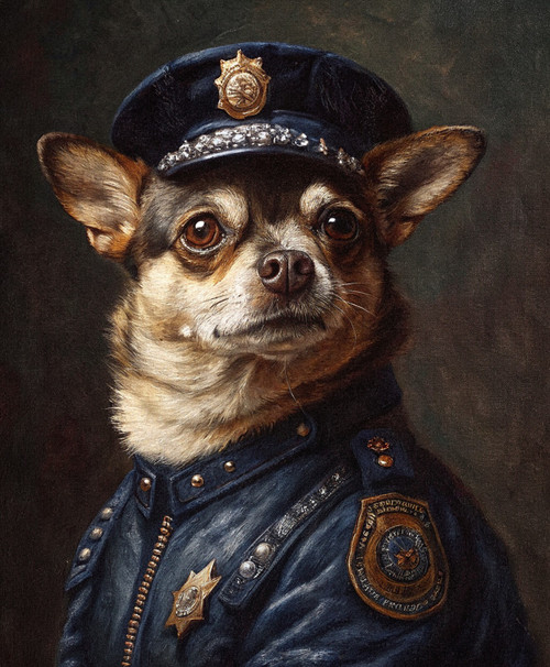 Police Pet Portrait Custom Funny Canvas Royal Pet PortraitDigital ArtPet Portrai