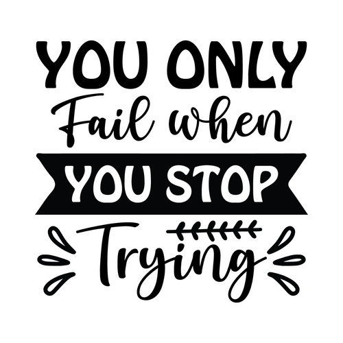 You Only Fail when You Stop Trying-01 Poster Canvas Movie Film Print A0 A1 A2 A3
