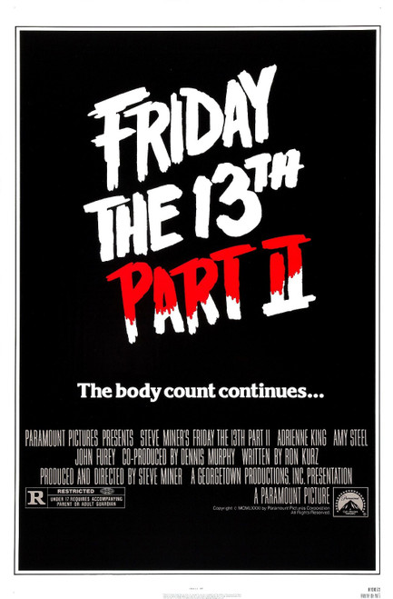Friday 13th 2 01 Poster Canvas Movie Film Print A0 A1 A2 A3 A4 A5 A6 Art Wall De
