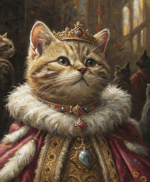Renaissance Cat Portrait from PhotoPet CartoonPersonalized Cartoon Pet Portrait