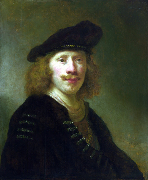 FLINCK, Govert Teunisz - Self Portrait aged 24 Poster Canvas Movie Film Print A0